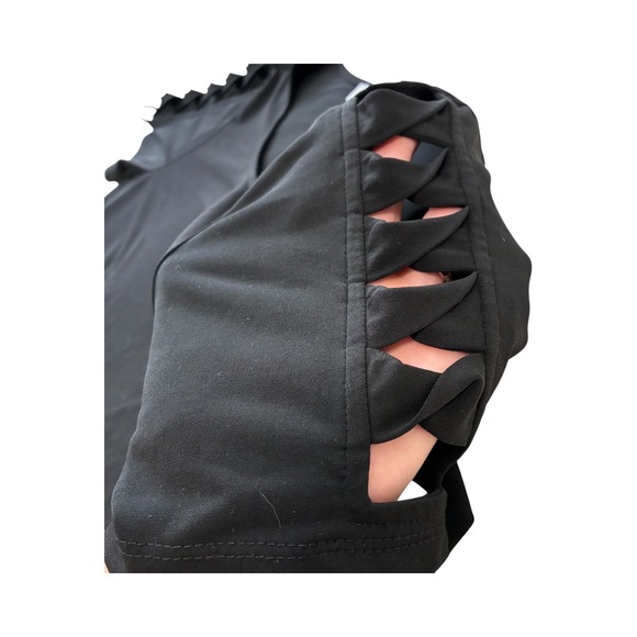 Michael Kors Black Top Cutout Ruffle‎ Sleeve Round Neck Womens - Picture 4 of 9